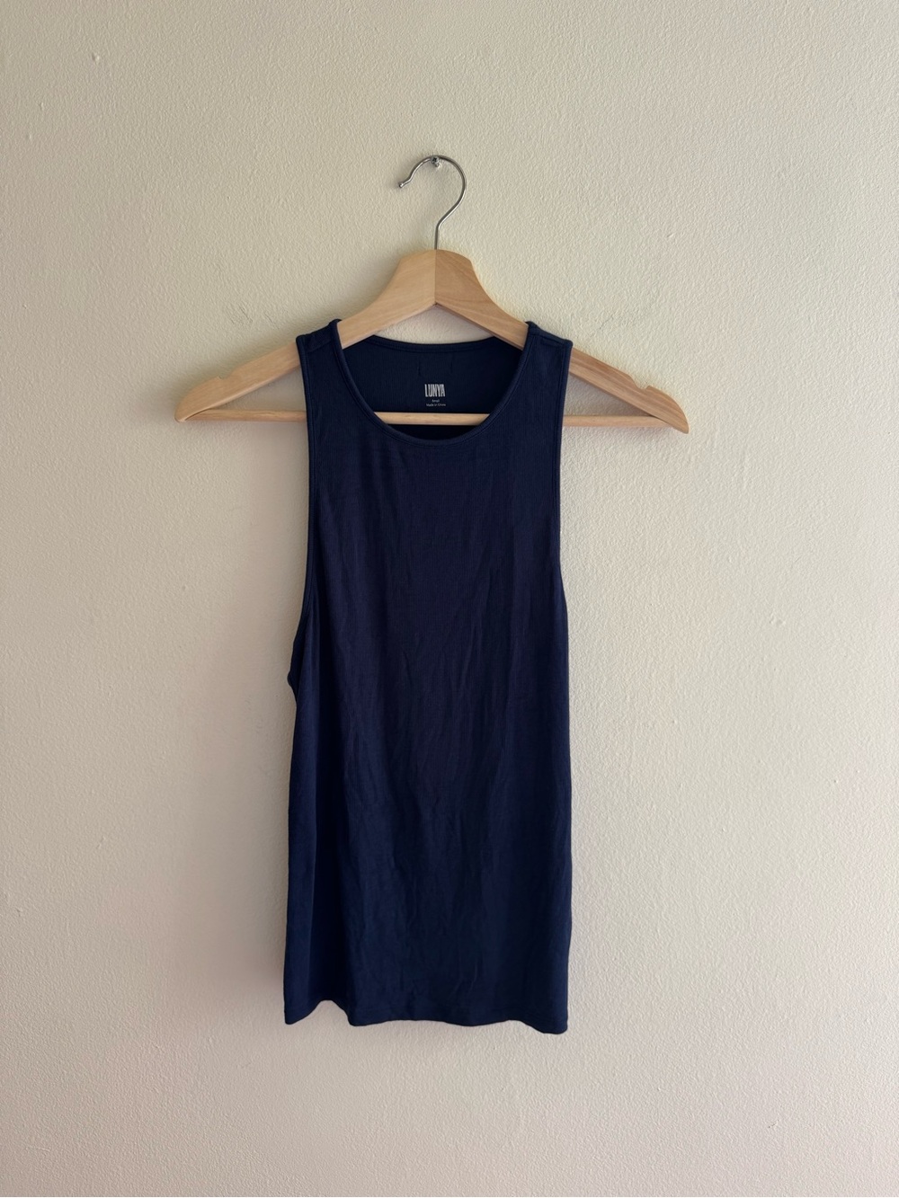 Lunya modal tank top dark blue small racerback